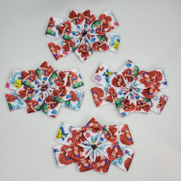Unfinished Mermaid Ariel Hair Bows DIY Supplies, 4pc - Picture 1 of 5